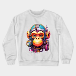 Cartoon monkey robot. T-Shirt, Sticker. Crewneck Sweatshirt